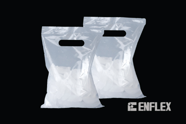 Bolsas para hielo transparentes de 1 Kg con manilla