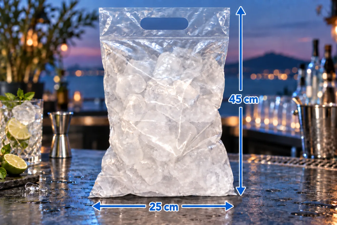 Bolsas para hielo con manilla 2 Kg - Enflex, Fábrica de bolsas plásticas