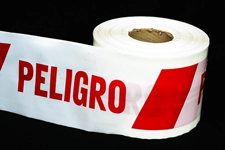 Imagen de previsualización de Cinta de Peligro Blanca - Enflex, Fábrica de bolsas plásticas