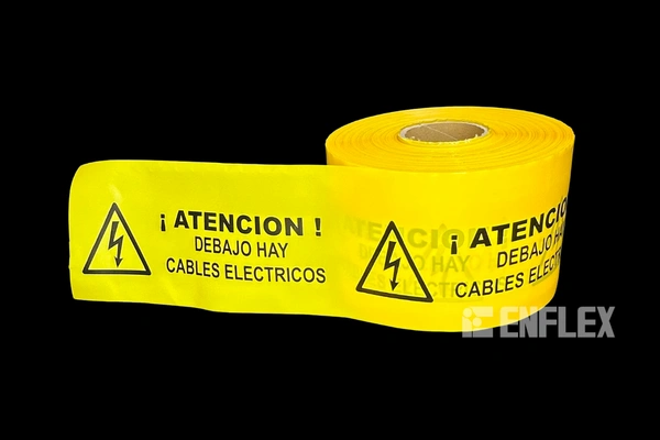 Cinta de peligro - Cables Eléctricos Subterráneos - Enflex, Fábrica de bolsas plásticas